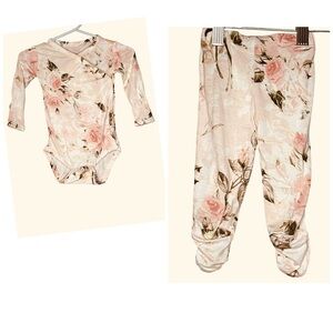 Posh Peanut Floral Bamboo Baby Outfit 0-3 Months